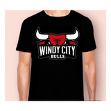 Polera Unisex Chicago Bulls Nba Windy City Algodon Estampado