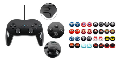 Control Clasico Compatible Con Wii / Wii U + 2 Grips 