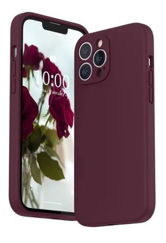 Carcasa Full Silicona Cubre Cámaras Para iPhone 12 Pro (3 Cámaras) - Color Vino - Marca Cellbox