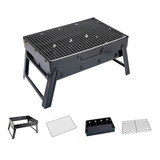 Parrillera Asados Grill Bbq Portatil Plegable Terraza Balcon Color Negro