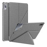 Funda Gris Con Múltiples Pliegues Para Lenovo Tab P11 Pro Tb