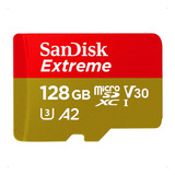 Cartão Memória Sandisk Extreme 4k Uhd Drone Com Adap Sd128gb