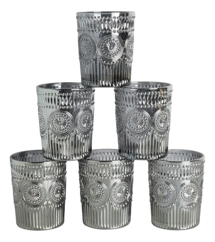 Vaso Daisy Grey. Set X 6 Unid. 7,9 X 9,8 Cm