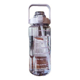 Botella De Agua Potable Motivacional Transparente De 2000 Ml