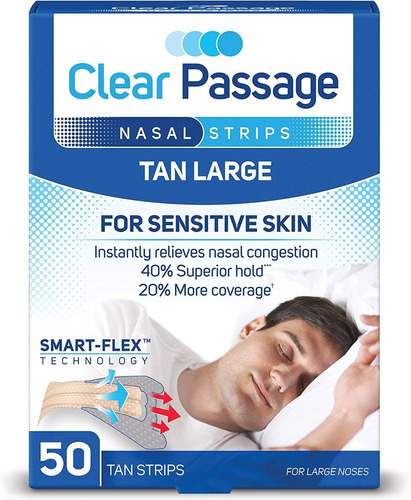 Clear Passage | Nasal Strips | Respirar Mejor | 50 Ct Large