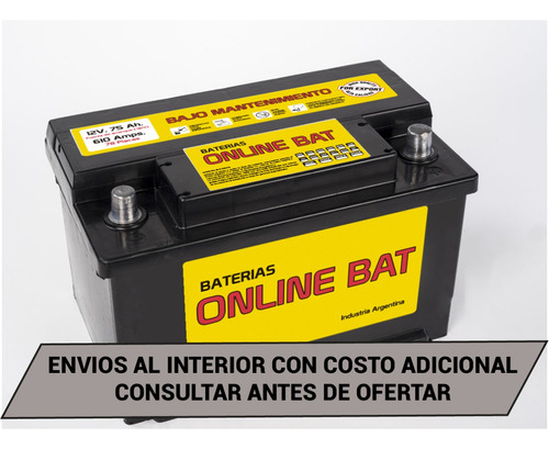 Batería O-b 12x75 Auto Con Gnc / Diesel  