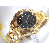 Invicta Grand Diver Automatico 24766 Em Aço 47 Original Mm 1 Cor Da Correia Dourado Cor Do Bisel Preto Cor Do Fundo Preto