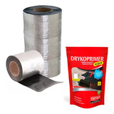 Kit 1 Manta Adesiva Asfáltica Aluminizada 30cm + 1 Primer 1l