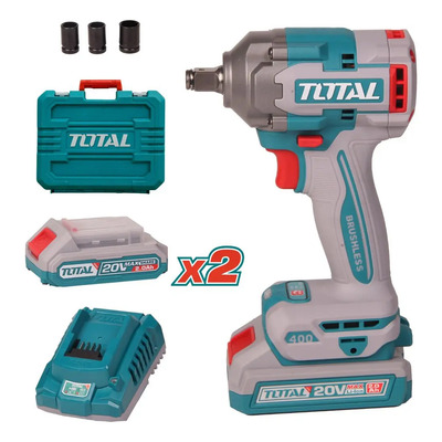 Llave De Impacto Inalámbrica Brushless 1\u002F2 PuLG 400Nm Total Potencia y Rendimiento Profesional Con Cargador, Baterías, Maletín y Accesorios | Envío gratis