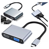 Adaptador Convertidor Tipo C A Hdmi + Vga