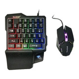 Kit Teclado Una Mano Mouse Gamer Celular Yelandar N3000 Rgb