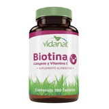 Biotina, Colágeno Y Vitamina C 180 Tabletas Vidanat 
