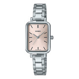 Reloj Casio Ltp-v009 Mujer Metal Caratula Rosa Acero 