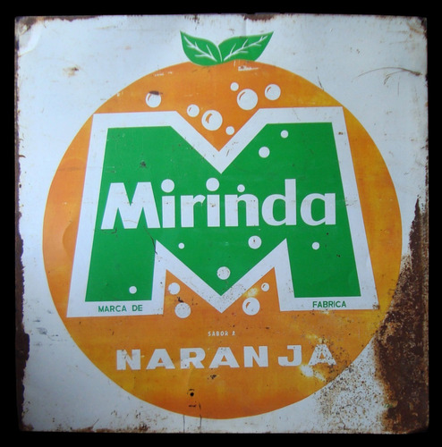Cartel Antiguo Mirinda. Naranja (muy Raro). 23160