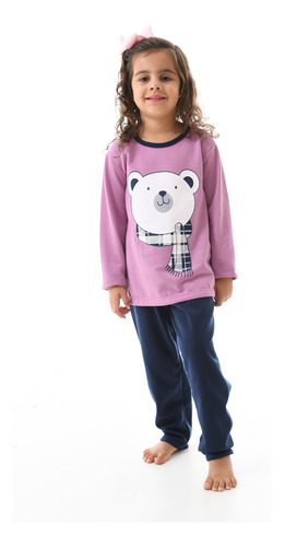 Pijama Flanelado Inverno Frio Longo Comprido Infantil