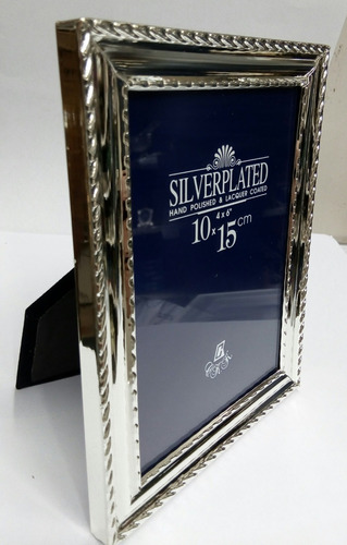 Portarretratos Metal Con Baño De Plata Silver Plated 10x15  