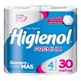 Papel Higiénico Higienol Premium Doble Hoja 30 M De 4 U