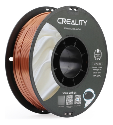 Creality Filamento Cr-silk 1,75mm 1kg Rojo Cobre