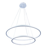 Lustre Pendente 2 Anéis 40 E 60cm Arco Ring Led 45w 6500k