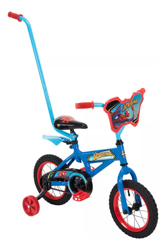 Bicicleta Infantil R-12  Freno Pedal Spiderman Azul Huffy