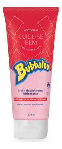 Oboticario Cuide Se Bem Hidratante Bubbaloo Morango 200ml