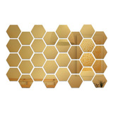 32 Pegatinas De Pared Con Espejo Hexagonal Extraíble