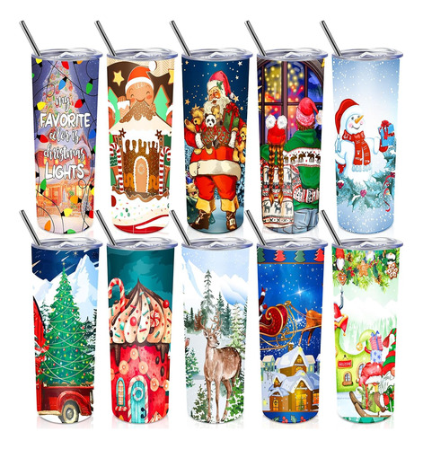 Regalos De Navidad Para Mujeres Y Hombres, 10 Vasos De Acero