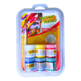 Tinta Facial Corporal Pintura C/ 6 Cores + Pincel + Glitter