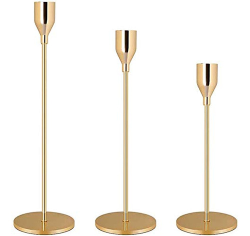 Juego De 3 Candelabros Decorativos Para Velas Cónicas Para.