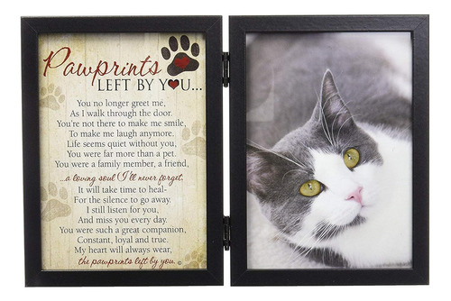 Pawprints Pet Memorial - Marco Para Gatos  5.0 X 7.0 In  Con