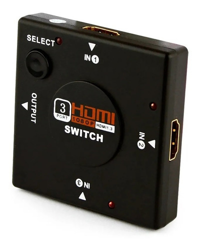 Switch Hdmi 3x1 Full Hd 1080p 3d Ps3 Sem Controle Remoto
