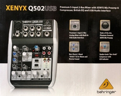 Mesa De Som 05 Canais Behringer Xenyx Q502 Usb 110v