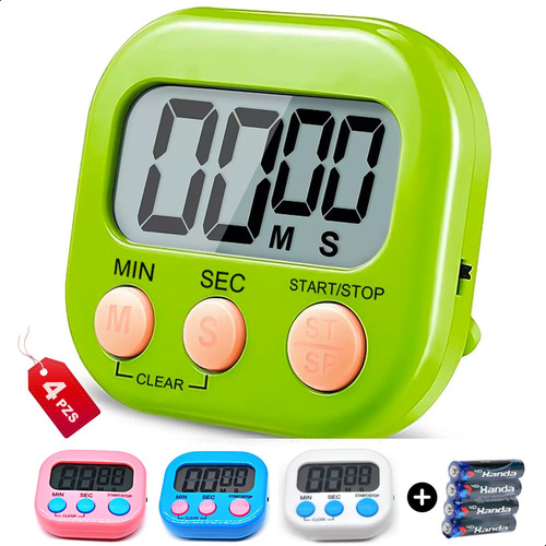 4 Temporizador Cocina Digital Huevo Timer Cronómetro Alarma