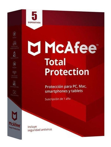 Antivirus Mcafee Total Protection 5dispositivos/mtp00lnr5raa