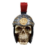 Crânio Caveira Esqueleto Soldado Romano Em Resina Vermelho