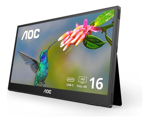 Aoc 16t3ea - Monitor Portátil Ultradelgado Usb-c De 16 Pul.