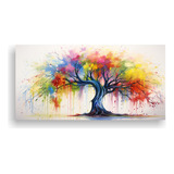 100x50cm Arte Tela Canvas Para Oficina A Willow Tree Rainbow