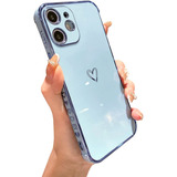 Funda Azul Para iPhone 11 Diseno De Corazon