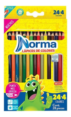 Colores Norma Con 24 Colores + 4 Colores Extras + Sacapuntas