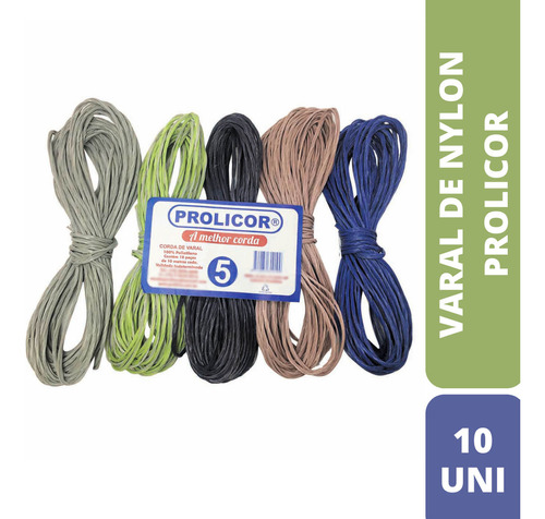 Varal Corda De Nylon Resistente 10m Kit C/10 Uni