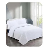 Cubre Cama Blanco King Delgado Para Verano Unicolor