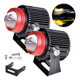 Faros Luces Led Para Motos Auto Doble Color Impermeable Par