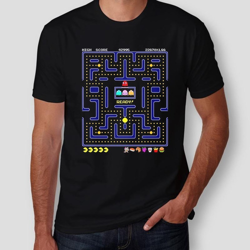 Camisa Camiseta Pacman Come Come Desenho Jogo Game Antigo 04