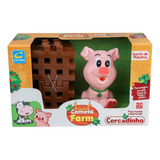 Fazendinha De Brinquedo Animal Porquinho Soft Com Cercadinho