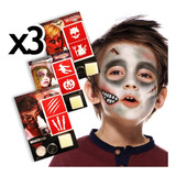 Kits Maquillaje Artistico Stencil Halloween Niños Pintafan