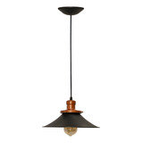 Lustre Pendente Industrial 30cm Vintage Retro Preto C/ Cobre