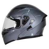 Casco R7 Abatible Unscarred Solid Gris M Con Bloetooth