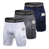 Pantalones Cortos Lixada Para Hombre Con Bolsillo Workout 3