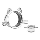 Expansores Gato Tapón Plug Piercing Strass Gatito