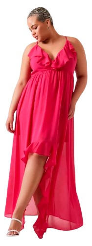 Vestido Largo Irregular Forever 21 Ruffle Trim  Plus Size